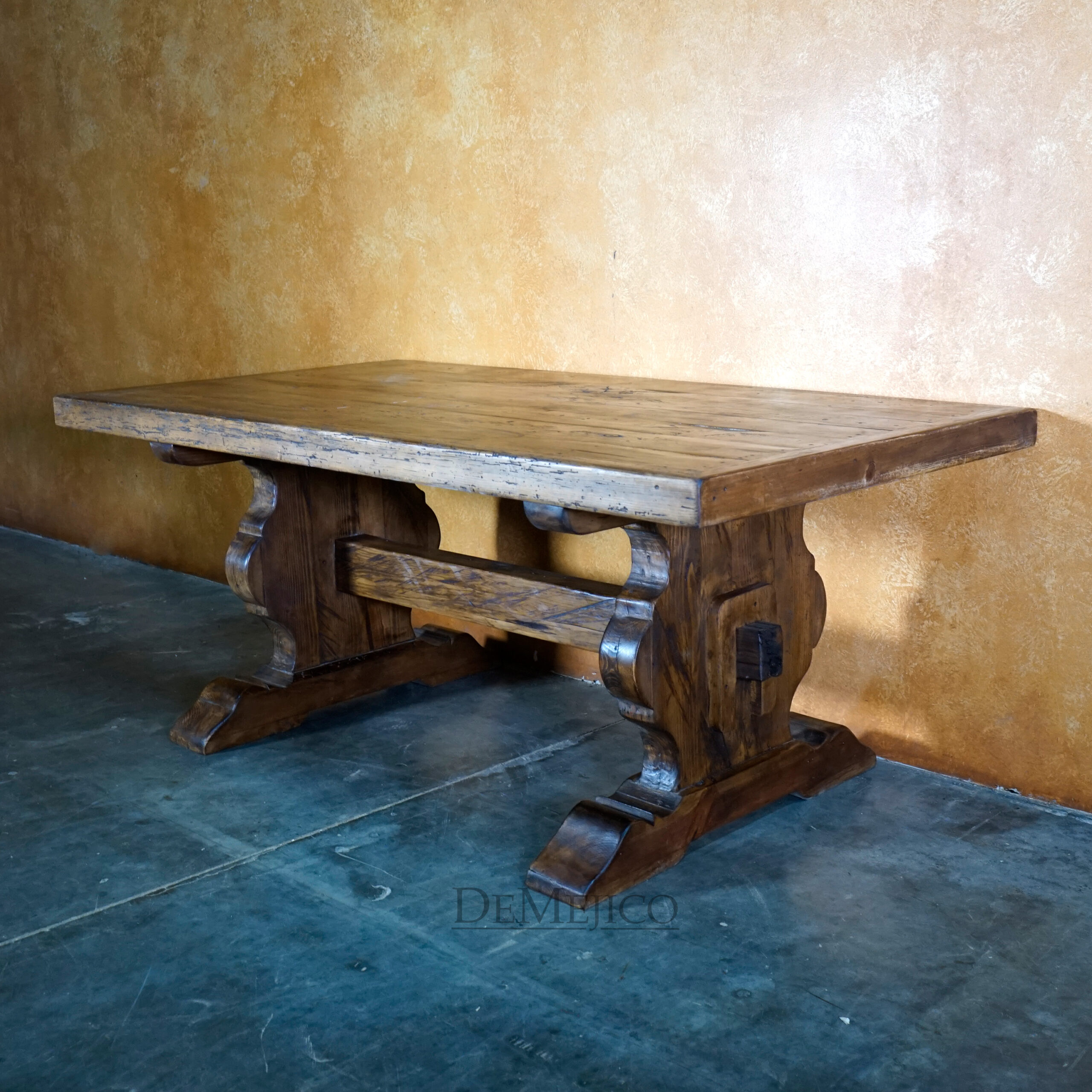 Old Wood Mesa Hacienda, Spanish Style Dining Table - Demejico